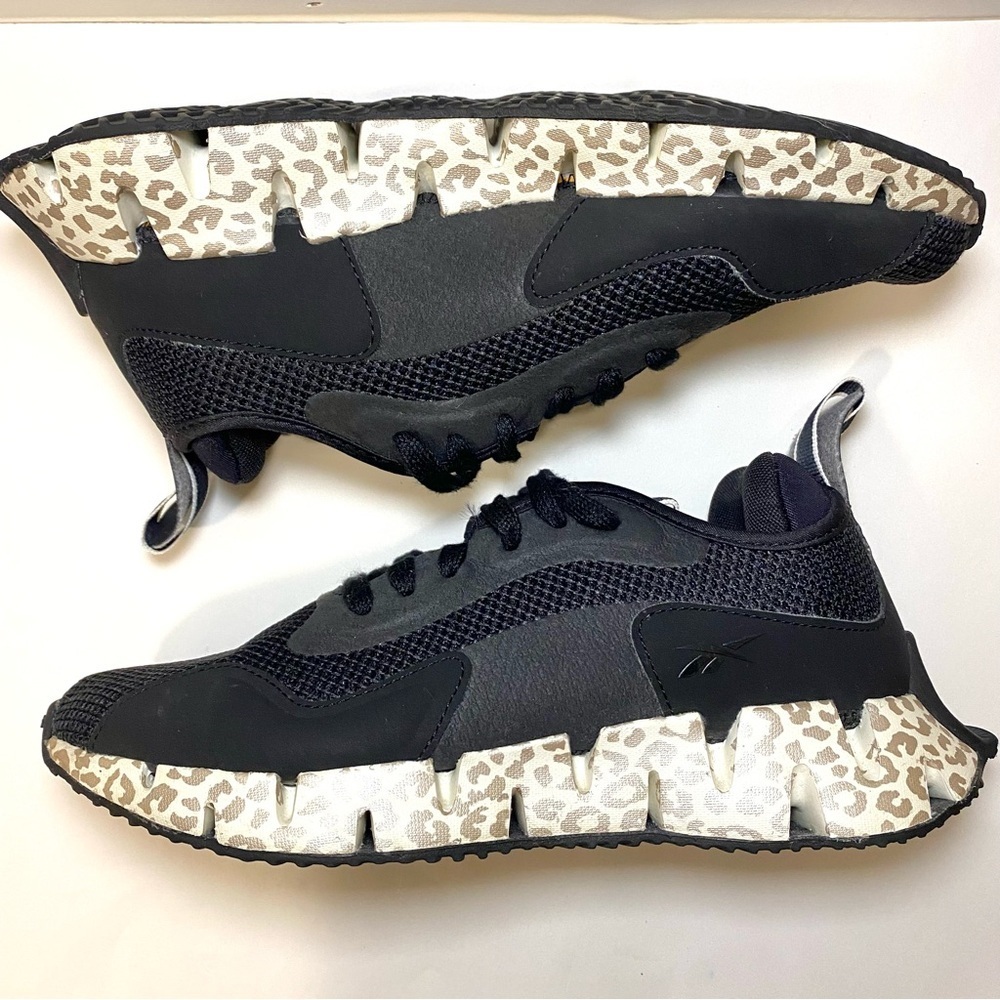 Reebok Zig Dynamica Adventure Sneakers Black Leopard Soles Women’s Size 7.5